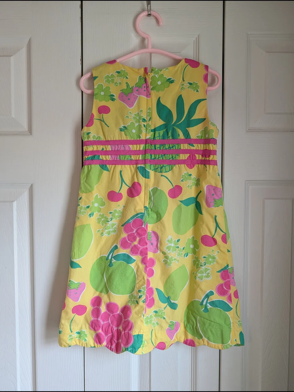 Lilly Pulitzer Yellow Sangria Dress with Pink and Green Accents